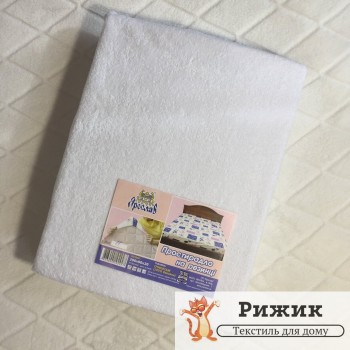Простынь на резинке Ярослав махровая Белая 11(140*200+20см)