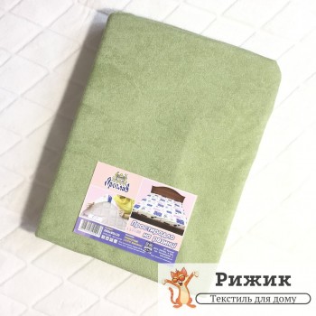 Простынь на резинке Ярослав махровая Оливковая 05 (180*200+20см)