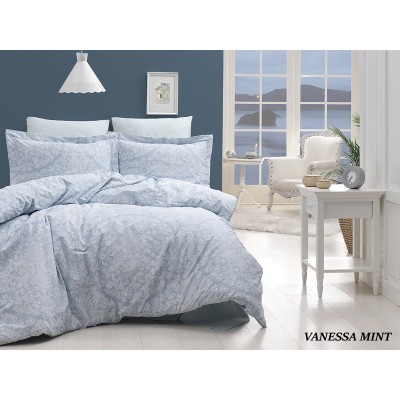 Постельное белье First Choice сатин Vanessa Mint (Полуторный Евро)