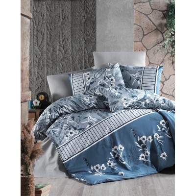 Постельное белье First Choice ранфорс Burrell Navy Blue (Евро)